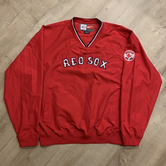 Vintage Nike Team MLB Red Sox Jacket Men's Large L Windbreaker Center Swoosh Y2K - Picture 1 of 8